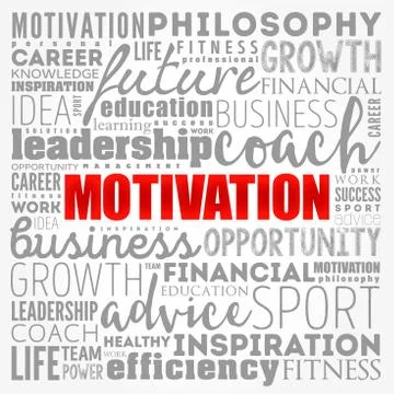MOTIVATION word cloud collage, coaching concept background Stock Illustration