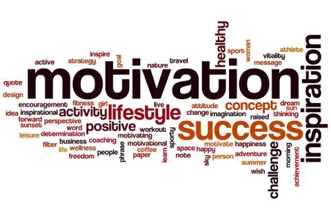 Motivation word cloud concept Illustrazione stock