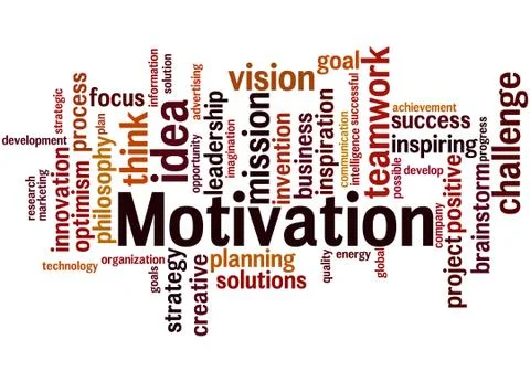 Motivation, word cloud concept Stock Illustration