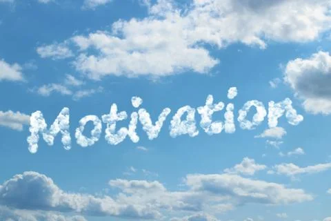 Motivation word on cloud Illustrazione stock