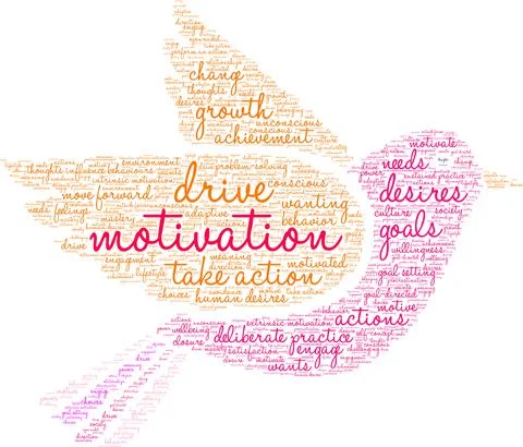 Motivation Word Cloud Illustrazione stock