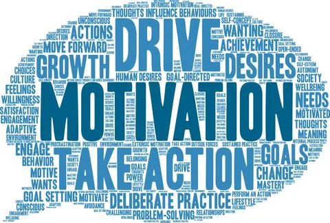 Motivation Word Cloud Stock Illustration