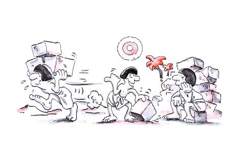 Motivation in the work place, artwork Stock Illustration