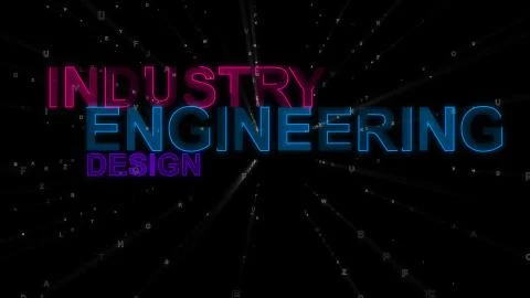 A motivational 3d rendering of such concept words as industry, engineering an Stock Illustration