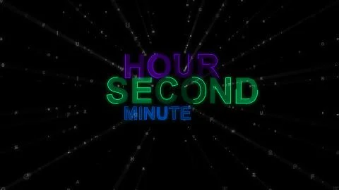 A motivational 3d rendering of such concept words as hour, minute and second. Stock Illustration
