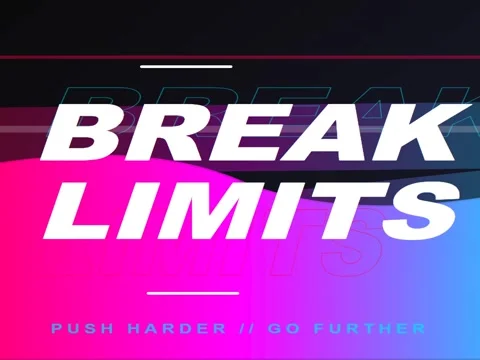 Motivational Break Limits Text Animation With Vibrant Pink And Blue Gradien.. Vídeos de archivo 333094221