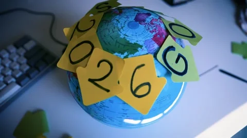 Motivational globe with sticky notes for 2026 planning Stock Footage 321937092