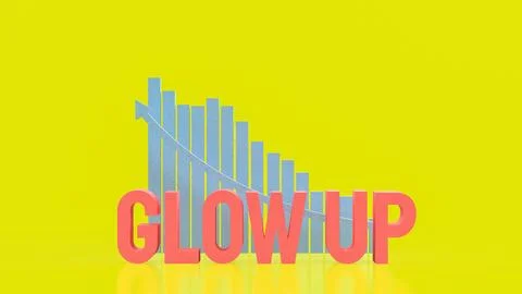 Motivational Glow Up Progress Concept 3d render. Stock Illustration