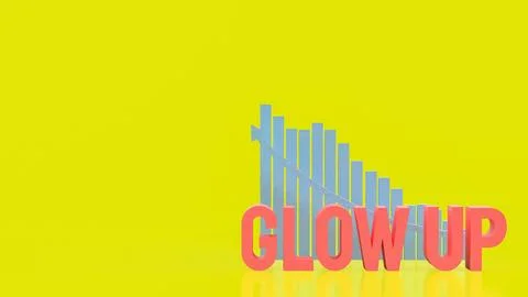 Motivational Glow Up Progress Concept 3d render. Stock Illustration