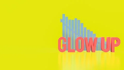 Motivational Glow Up Progress Concept 3d render. Stock Illustration