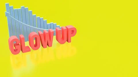 Motivational Glow Up Progress Concept 3d render. Stock Illustration