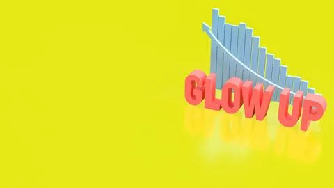 Motivational Glow Up Progress Concept 3d render. Stock Illustration