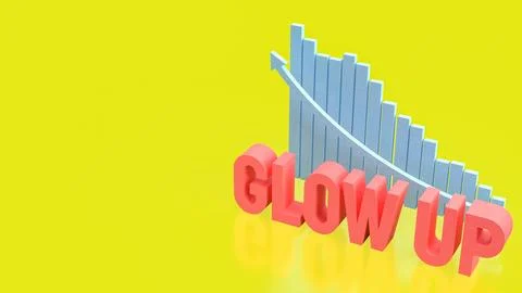 Motivational Glow Up Progress Concept 3d render. Stock Illustration