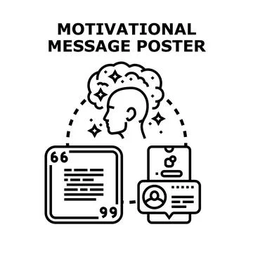 Motivational message poster sharing positive inspiration online Stock Illustration