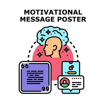 Motivational message poster sharing positive inspiration online Stock Illustration