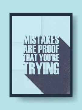 Motivational poster with creative long shadow typography on old vintage grunge Stock Illustration
