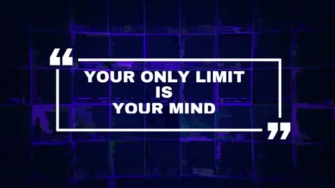 Motivational quote displaying your only limit is your mind text against dark Stock-Footage 343502202