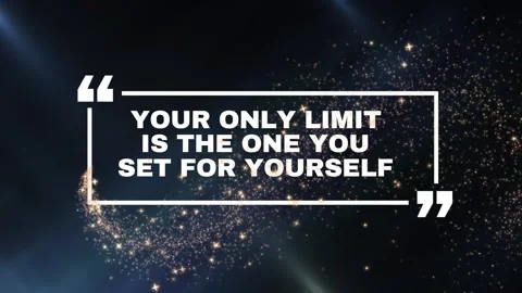 Motivational quote text animation featuring glowing golden particles floating Stock Footage 344647091