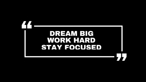 Motivational quote text boxes featuring inspirational dream big work hard stay 스톡 동영상 343501914