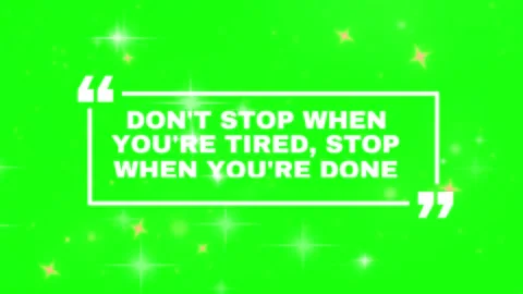 Motivational quote text overlay featuring green screen background with Vidéo 344647085