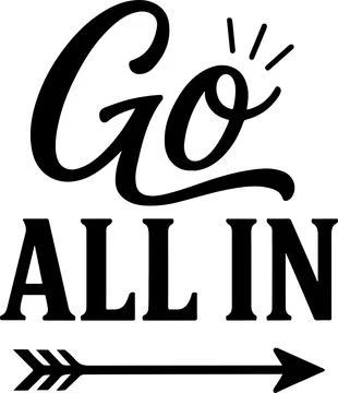 Motivational slogan encouraging commitment and determination with a bold desi Stock Illustration