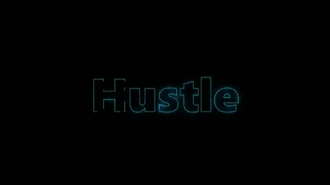 Motivational text hustle glowing particles animation with abstract digital Vídeos de archivo 344712734