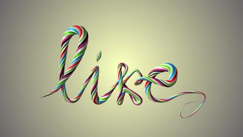 A motivational text message appears on the screen with a rope-woven word Like. R Video stock 153101009