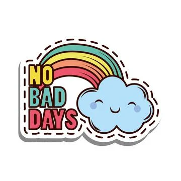 Motivational text rainbow patch Stock Illustration