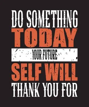 Motivational Typography Poster – Future Self Quote Illustrazione stock