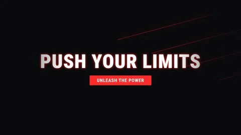 Motivational typography: Push Your Limits and Unleash the Power message Stock Footage 336805397
