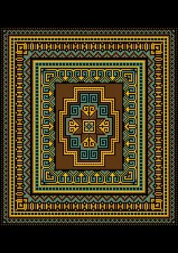 Motley geometric pattern for the original carpet Stock Illustration