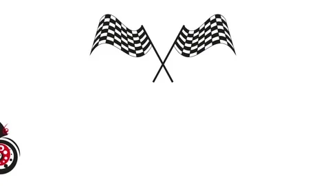 Moto and checkered flags Stock Footage 146974641