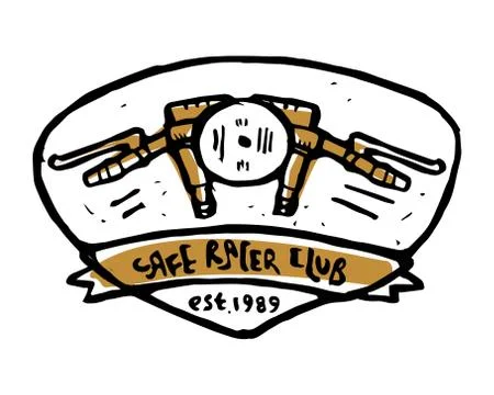 Moto biker theme, icon. Cafe racer. Golden, white Stock Illustration