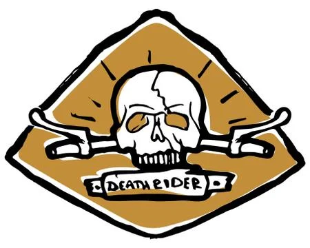 Moto biker theme, icon. Cafe racer. Golden, white Stock Illustration