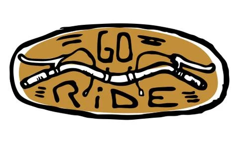 Moto biker theme, icon. Cafe racer. Golden, white Stock Illustration