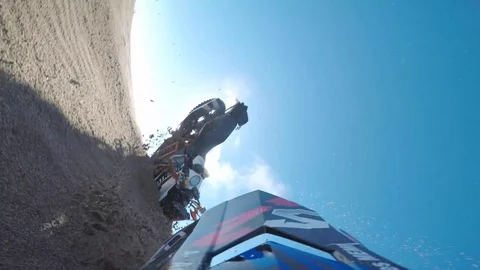 Moto Crash in the Sand Stock Footage 99976635