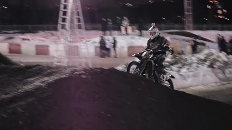 Moto Cross At Night 2 Stock Footage 60953784