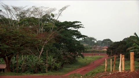 Moto down the red road Stock Footage 81055419