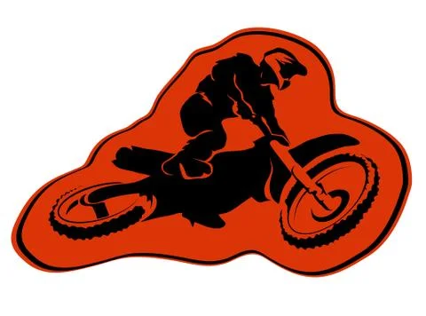Moto enduro background Vector icon sticker design Stock Illustration