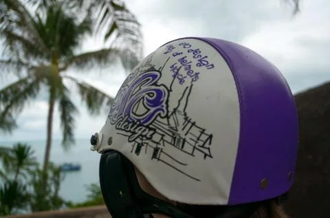 Moto helmet with pattern Stock Photos