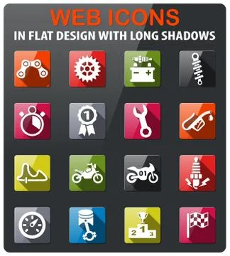 Moto racing icon set Stock Illustration