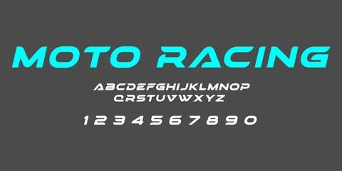 Moto Racing Typography Vector – Bold Speed Lettering Illustrazione stock