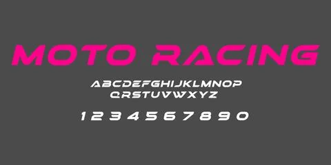 Moto Racing Vector Font – Dynamic Speed Typography Stock Illustration