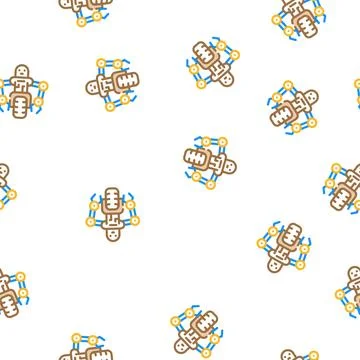 Moto robot transport vector seamless pattern Illustrazione stock