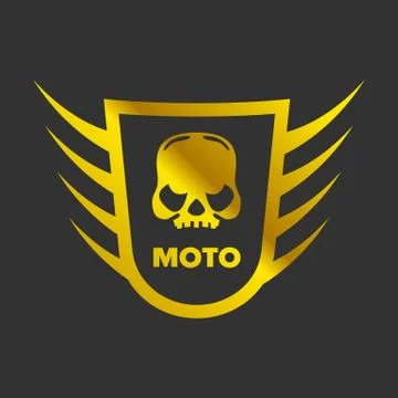 Moto Skull Vector Logo Symbol Stock Illustration