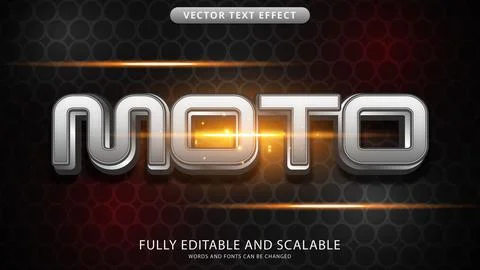 Moto text effect editable eps file Stock Illustration