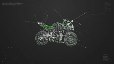 Motobike Detection HUD animation. Object Scanning Process Stock Footage 210461674