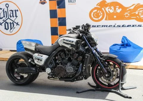 Motobike with a powerful engine. Stock Photos