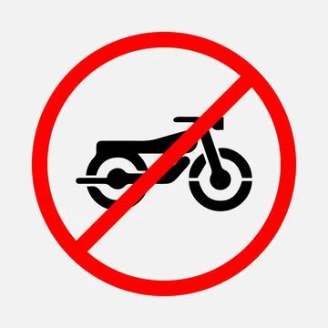 Motobike Prohibited Stock Illustration
