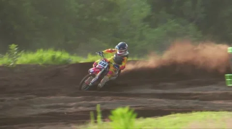Motocross 2 stroke supermini racing Stock Footage 52136271